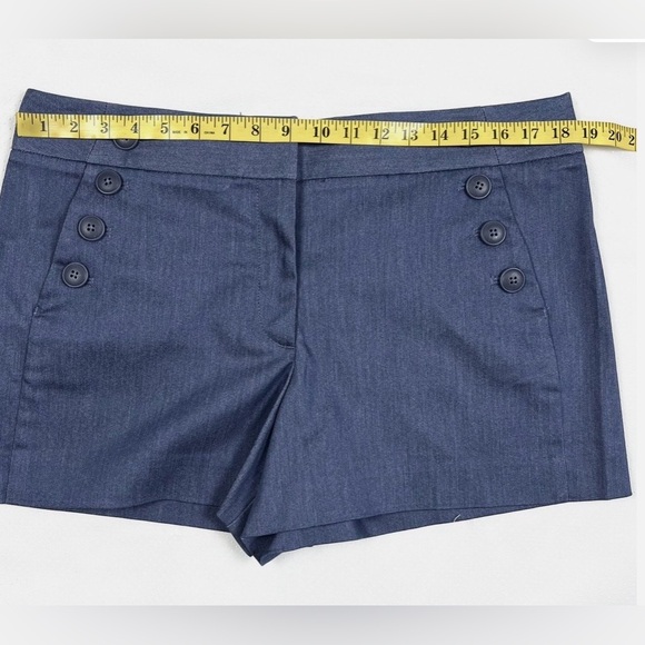 LOFT Women Size 12 Stretch Blue Riviera High Waisted Shorts NWOT - Picture 3 of 8